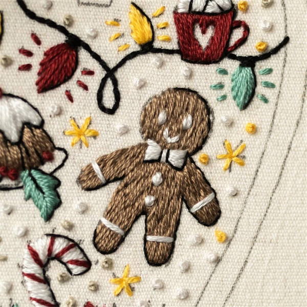 DIY Heart EmbroideryChristmas Decoration Embroidery Set, Hand Embroidered C