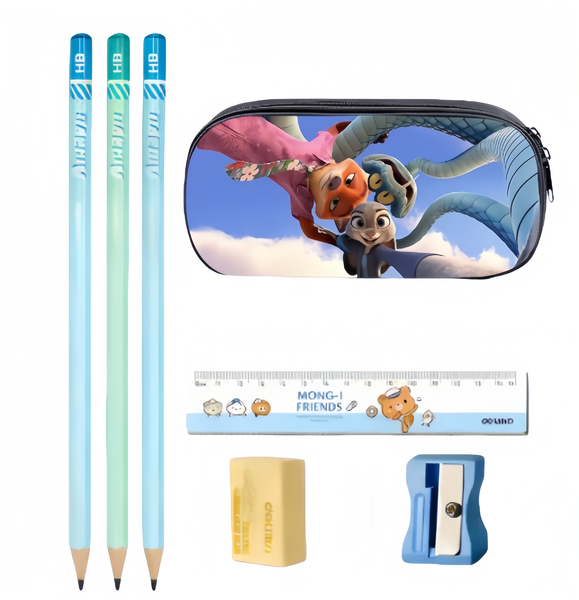Zootopia Cartoon Pencil Bag - Large Capacity Stationery Organiser for Boys