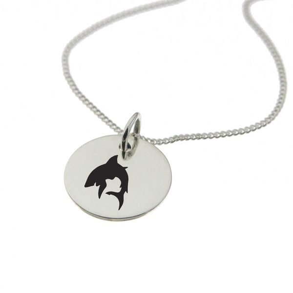 Shark Engraved Sterling Silver Necklace