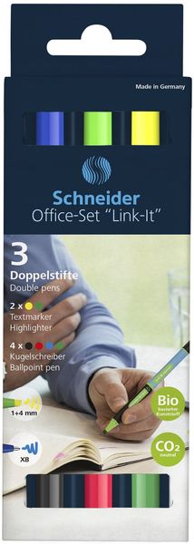 Schneider Ballpen/Highlighter Office Set