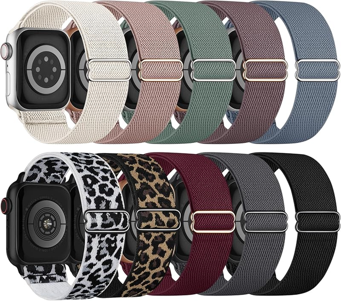 10 Pack Stretchy Bands Compatible with Apple Watch Band 49/46/45/44/42mm