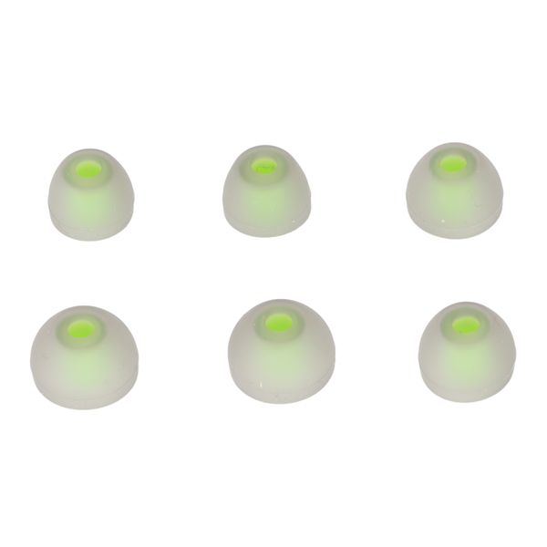 6 Pieces silicone earbud tips green grey