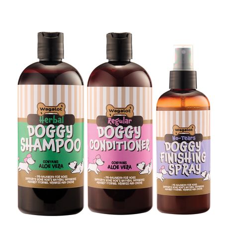 Wagalot 3 Pack Herbal Shampoo, Reg Conditioner & Doggy Finishing Spray Image