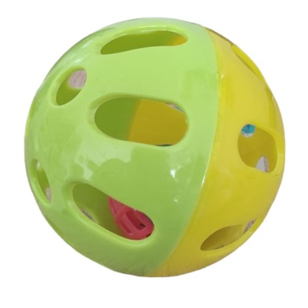 Yellow/Green-Cat/Small Dogs-Toy Balls with Jingle Bell - 90mm
