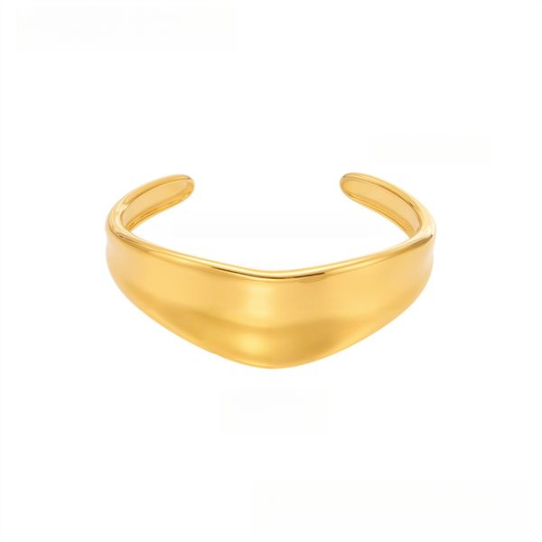 Open Curve Cuff Set - Textured Geometric Titanium Steel Bangles