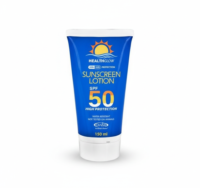 Healthglow SPF 50 Sunscreen Lotion 150ml - Water &amp; Sweat Resistant - 2 Pack