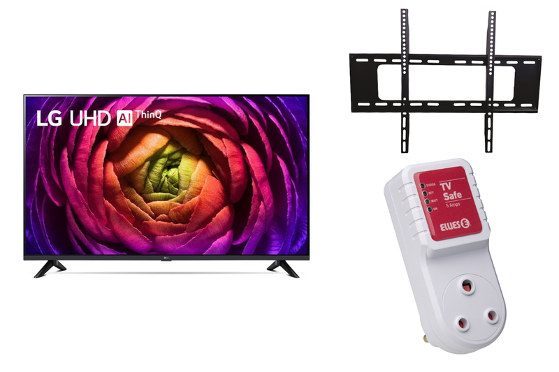 LG 43" UR7300 4K UHD Smart TV with Tv Safe Plug and Wall Mount Bracket