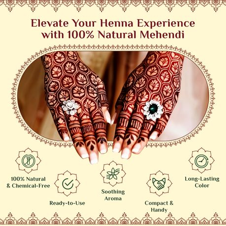 Neeta Henna Cones for Hand - Natural Ready to Use Henna Paste Pack