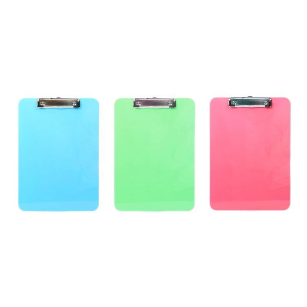A4 Plastic Clipboards - Assorted Colors (Blue, Green, Pink) 12 pcs