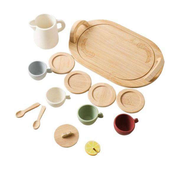 Wooden Silicone Afternoon Tea Set