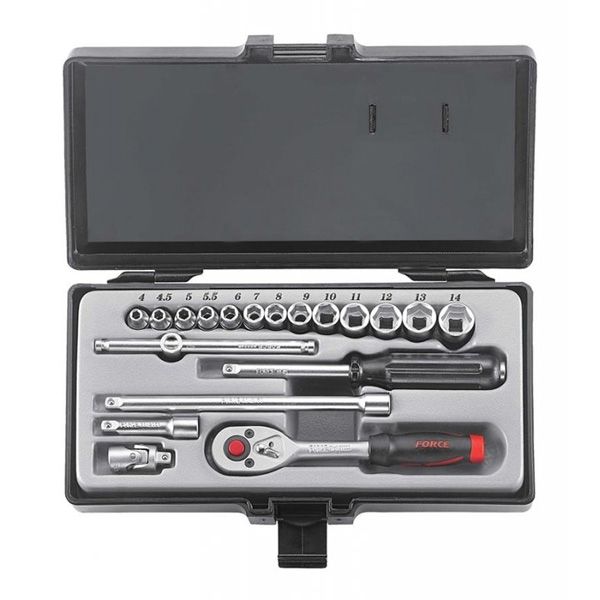 Force 19Pc 1/4" Socket Set 4- 14Mm