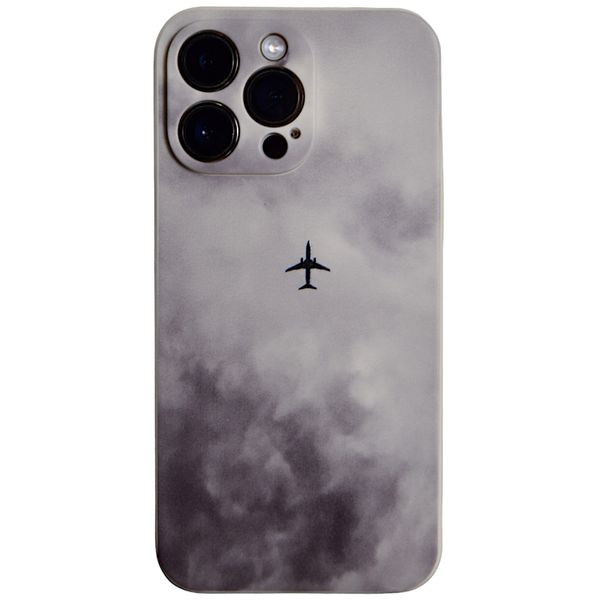 Plane in Black &amp; Gray Clouds - Phone Case - Iphone 15 Pro