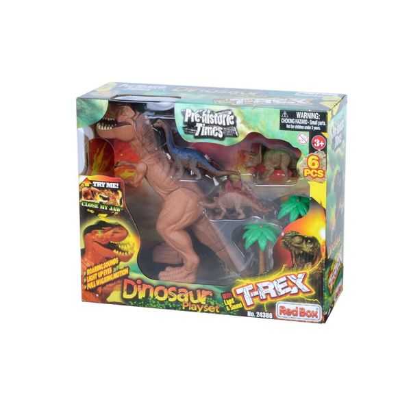 Pre-Historic Times 6 Piece Dinosaur Play Set with T-REX