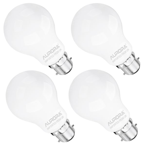 Aurora LED Light Bulb 8W Warm White A60 B22 | 4 Pack