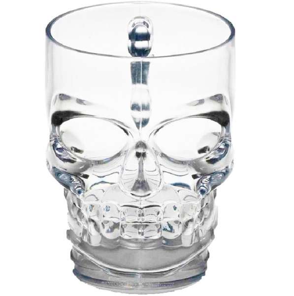 Glass Skull Cup - Beer Mug 470 ml with Bone Handle