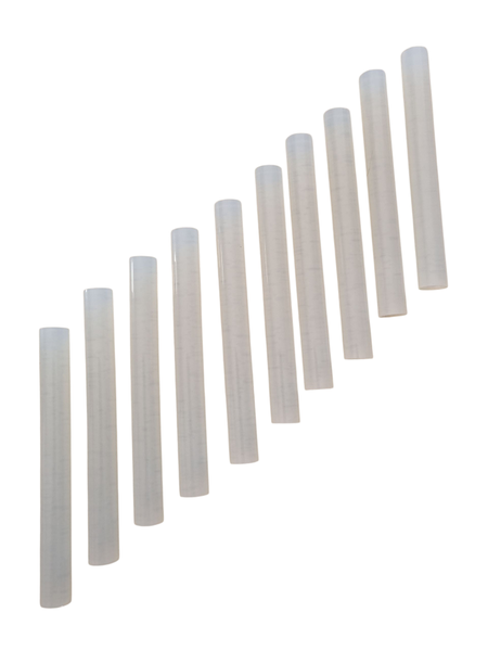 Wax glue gun sticks - White transparent - 10 Pack - 10cm long by 11mm