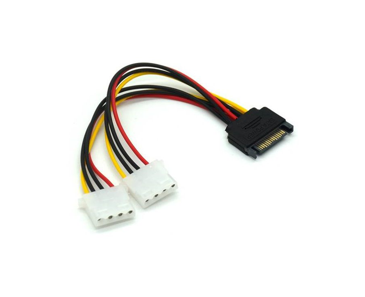 15 Pin Sata to Double 4 Pin IDE Molex Splitter Cable