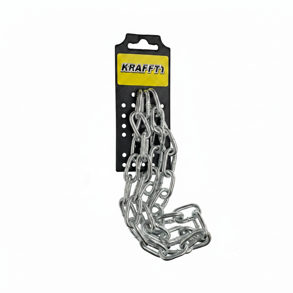 KRAFFT Electro Galvanised Chain 5mm x 1m - Rust Resistant Utility
