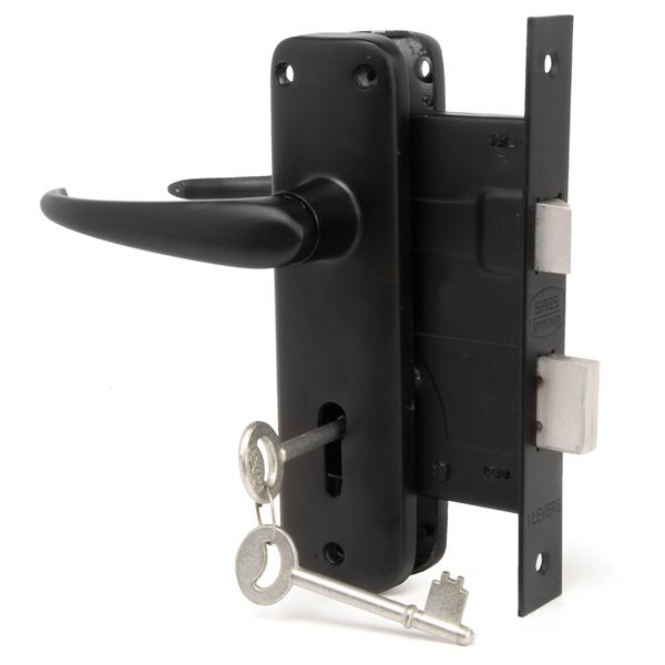 Trojan Matt Black 6 Inch Mortice Lockset 2 Lever