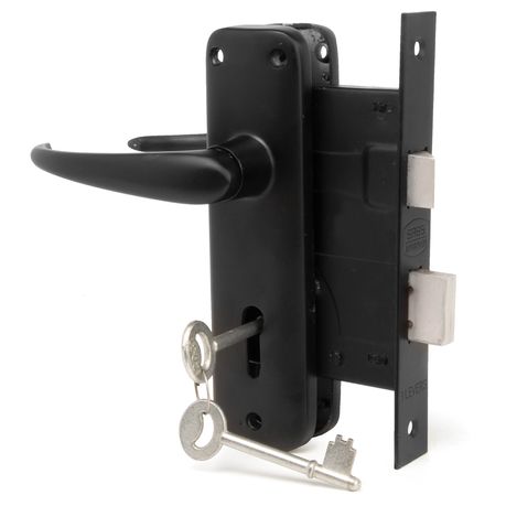 Trojan Matt Black 6 Inch Mortice Lockset 3 Lever Image