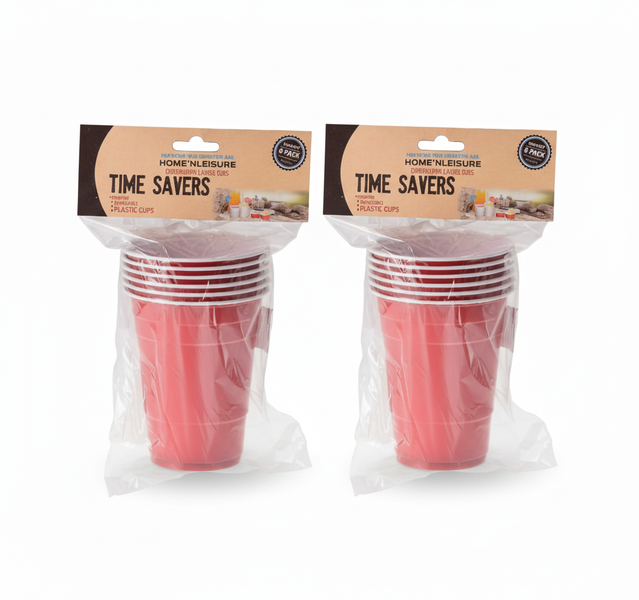 Home 'N Leisure 6 Piece Disposable Picnic Cups 450ml for Outdoor - 2 Pack