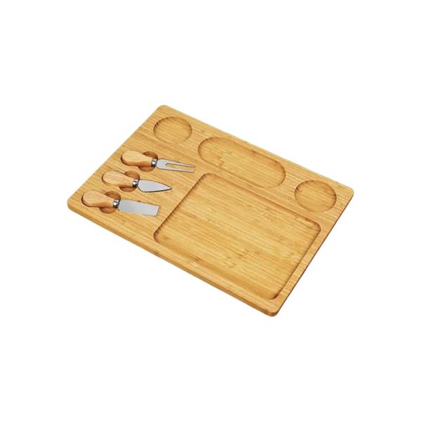 Bamboo Cheese Board With Magnetic Knife Holder
