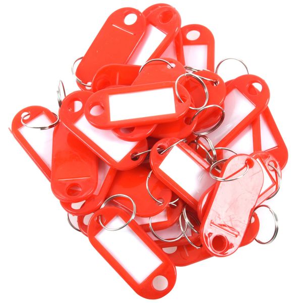 30 Pieces Plastic key-Holders For ID Label Baggage-Key-rings With Name-Hold