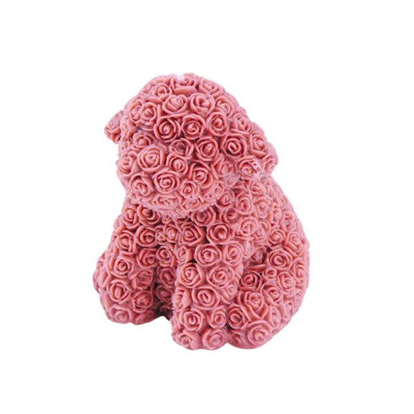 Soy wax rose scented dog candle