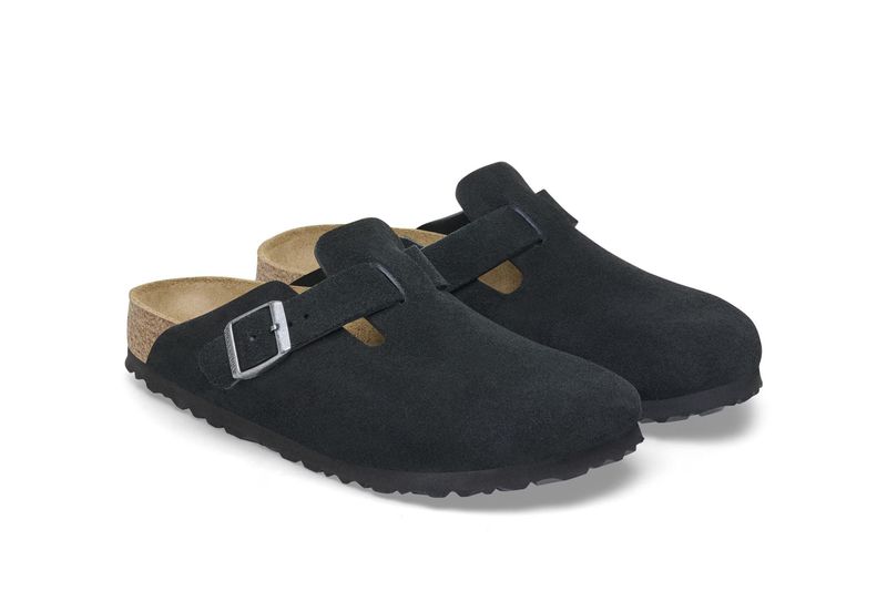 Birkenstock Boston Black Suede Leather R