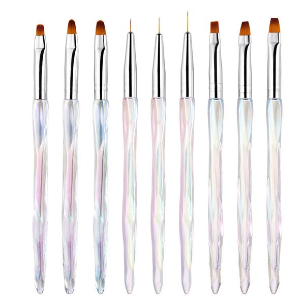Iridescent Gel Application Nail Brushes