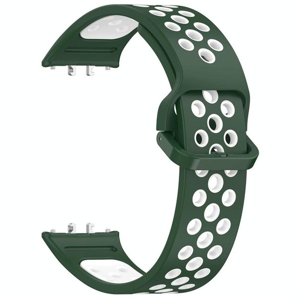 Sport Strap Compatible With Samsung Galaxy Fit 3 (SM-R390)-Green &amp; White