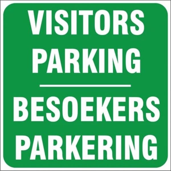 Visitors Parking Sign On Chromadek(Steel)290x290