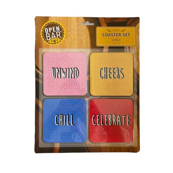 Bar Open - Coaster Set - 4 Piece