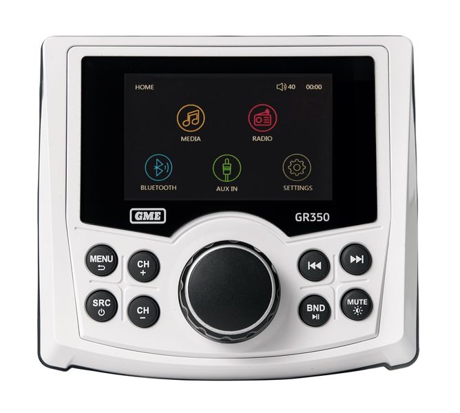 GME GR350BT Marine Stereo w/ Bluetooth, USB/AUX &amp; AM/FM – White