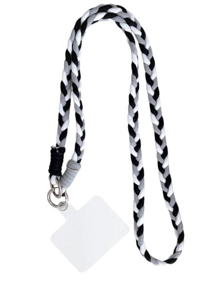 Multi-Use Long Length Thick Weave Braided Crossbody Lanyard - Pink/Purple