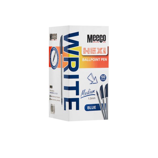 Meeco Hexi Ballpoint Pen 1.0mm Blue Box of 50