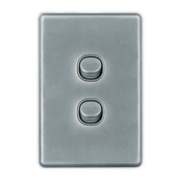 Silver 4x2 2Lever Switch