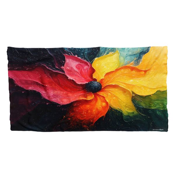 Fluid Florals Large Fleece Blanket by Wikus Schalkwyk