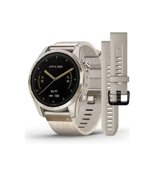 Garmin Epix Pro Gen 2 Sapphire Soft Gold 42mm Cream Heathered Nylon Band