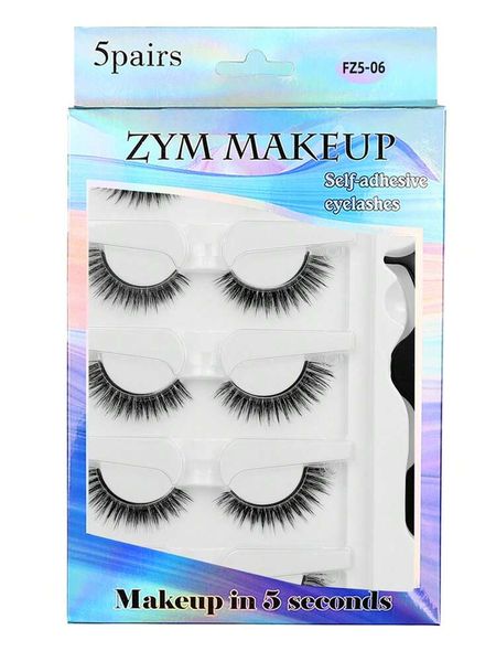 5 Pairs Reusable Self Adhesive Eyelashes - No Glue or Eyeliner Required-02