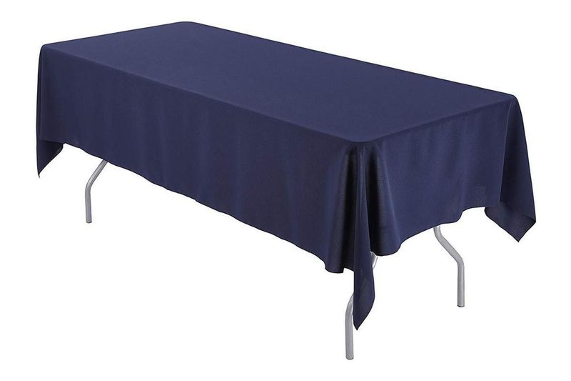 Navy Blue Short Black Tablecloth