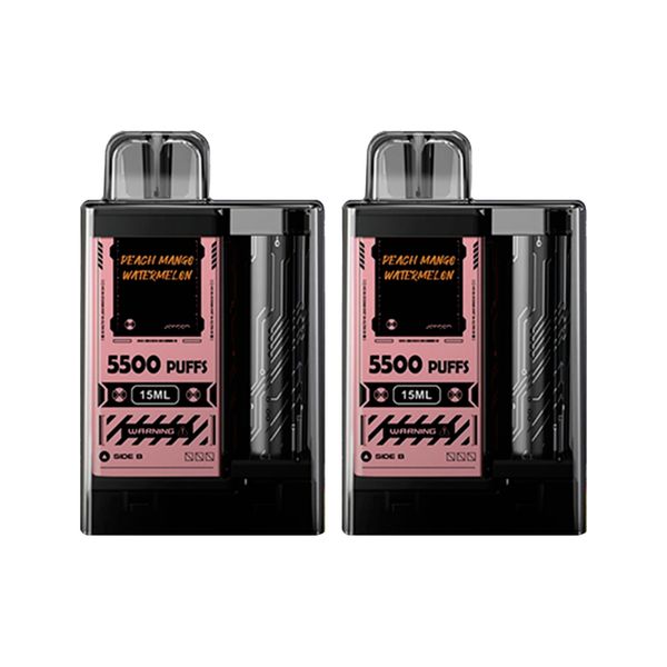Vapengin 5500 Puffs Disposable Vapes - Peach Mango Watermelon (Pack of 2)