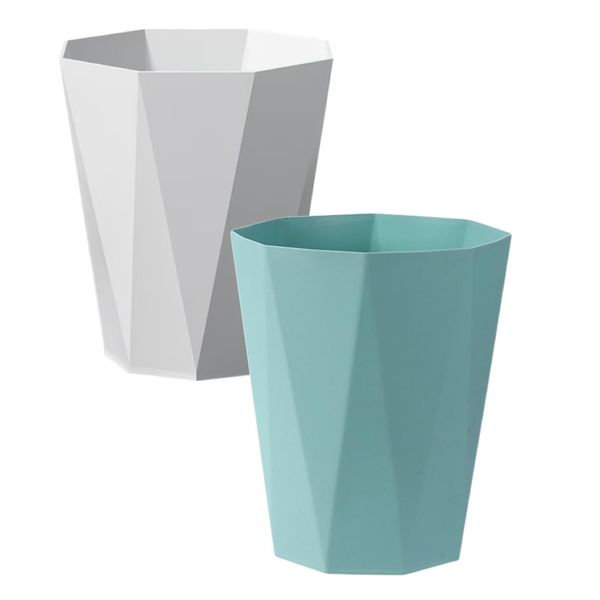Decor 2pc Office Modern Diamond Style Wastepaper Dustbin 30cm - Special