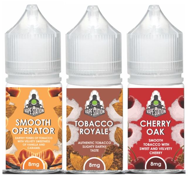 Vapestation Vape Juice 3 Pack - Tobacco Range - 30ml - 8mg