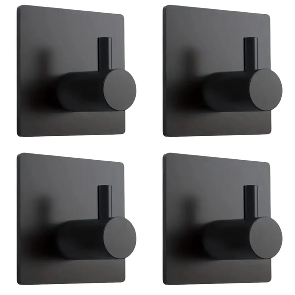 4 piece Stainless Steel Self-Adhesive Hooks for Bathroom &amp; Kitchen