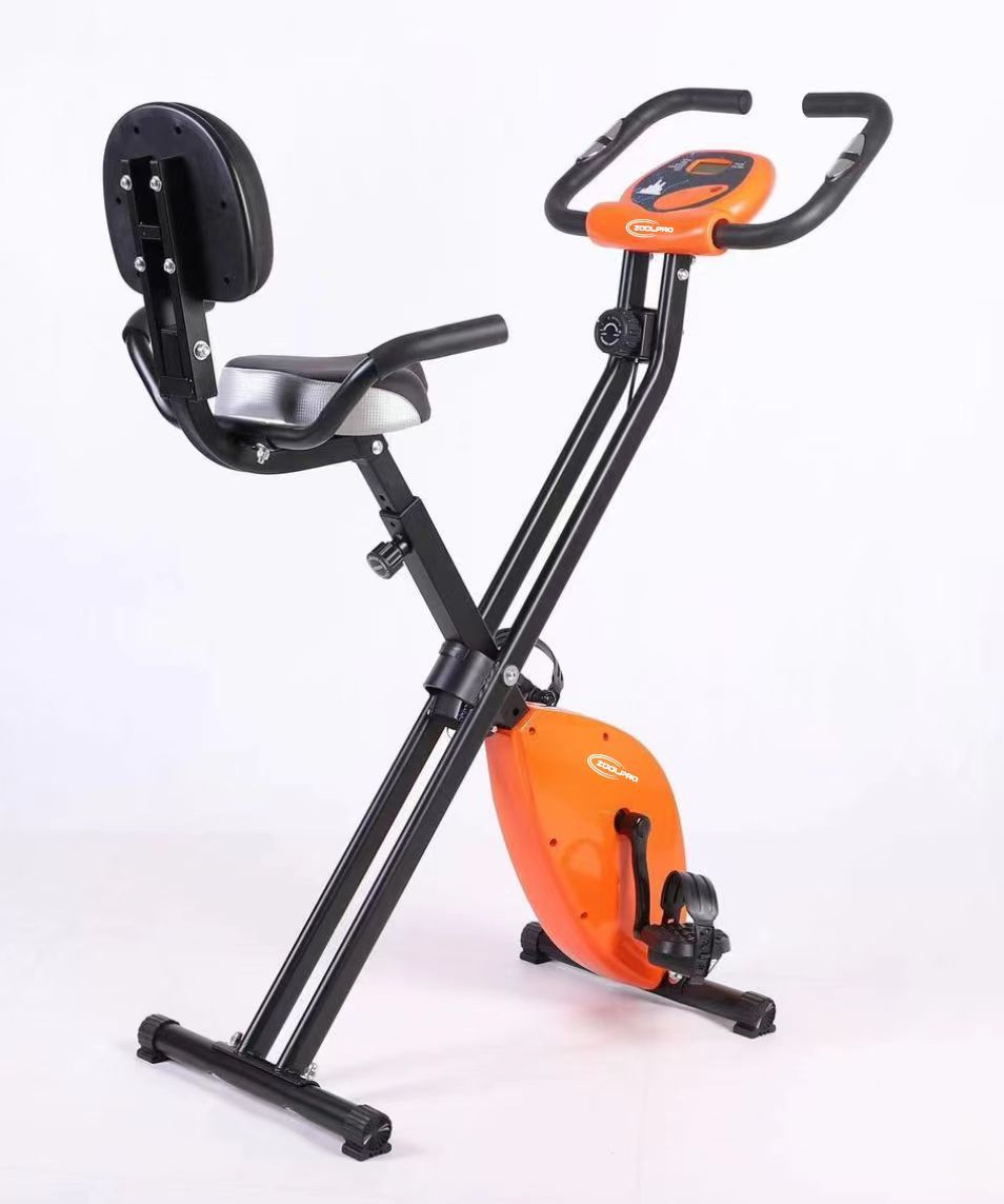 Zoolpro Indoor Sports Stationary Cardio Exercise Bike - Black and Orange
