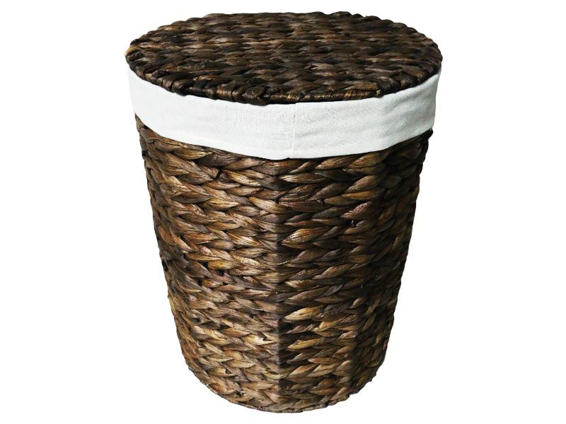 George &amp; Mason Woven Seagrass Laundry Basket Round Dark Brown - Small