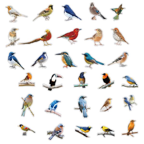 Craft Stationery Retro Wild Bird Scrapbooking Stickers 30 Piece Set of 2