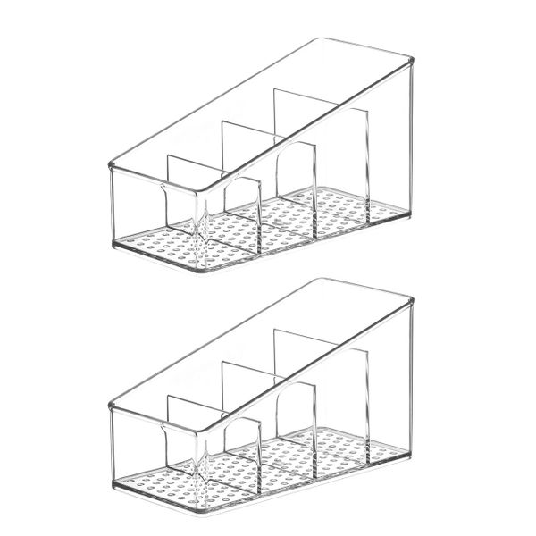 2PCS Remote Control Storage Box With 4 Compartments For Home And Office Use