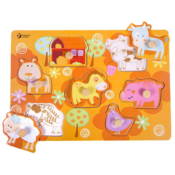 Classic World Farm Peg Puzzle 7 Piece